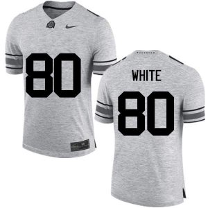 Men's Ohio State Buckeyes #80 Brendon White Gray Nike NCAA College Football Jersey Restock EOM2444PW